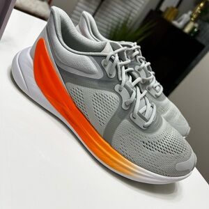 Lululemon BlissFeel Running Shoes Vapor Grey Highlight Orange Size 8.5